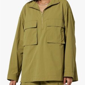 Women's Anabel Relaxed Nylon Jacket olive oil - green XL NWT